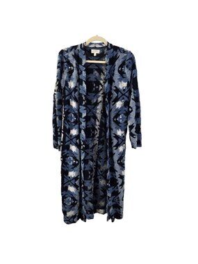 Lucky Brand Aztec Print Longline Duster Cardigan Sweater Size Small
